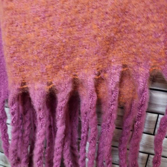 New Laundry by Design Women's Scarf Pink Rust Fringe Neck Warmer Accesories‎ - Picture 4 of 12